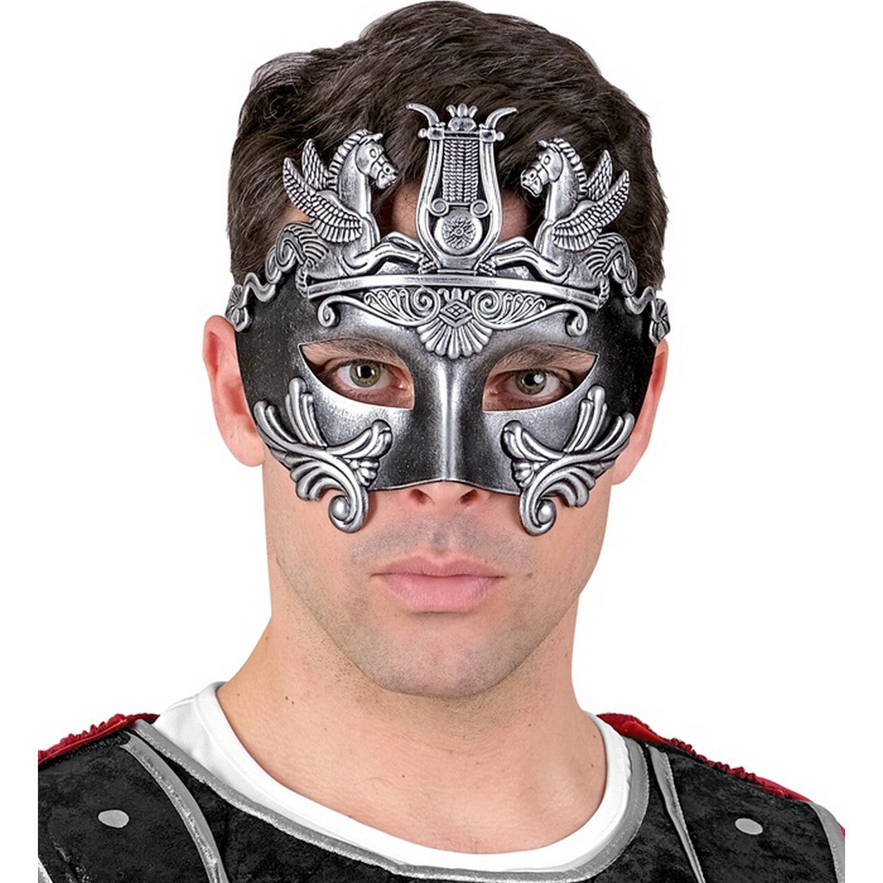 Op deze afbeelding zie je een Accessoires, van het merk Widmann. Romeinse Rijk Oogmasker Zilver