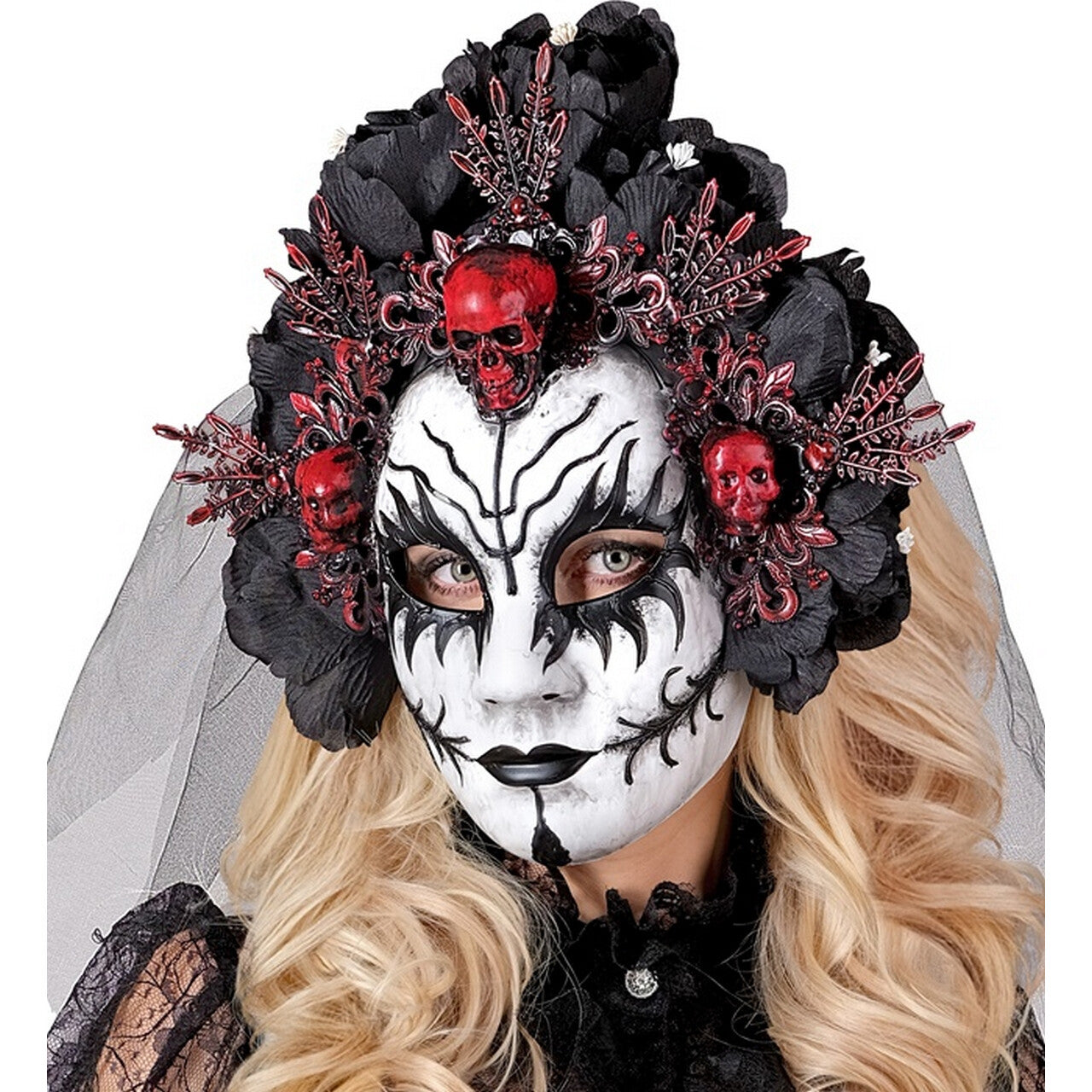 Op deze afbeelding zie je een Accessoires, van het merk Widmann. Masker Queen Of Death