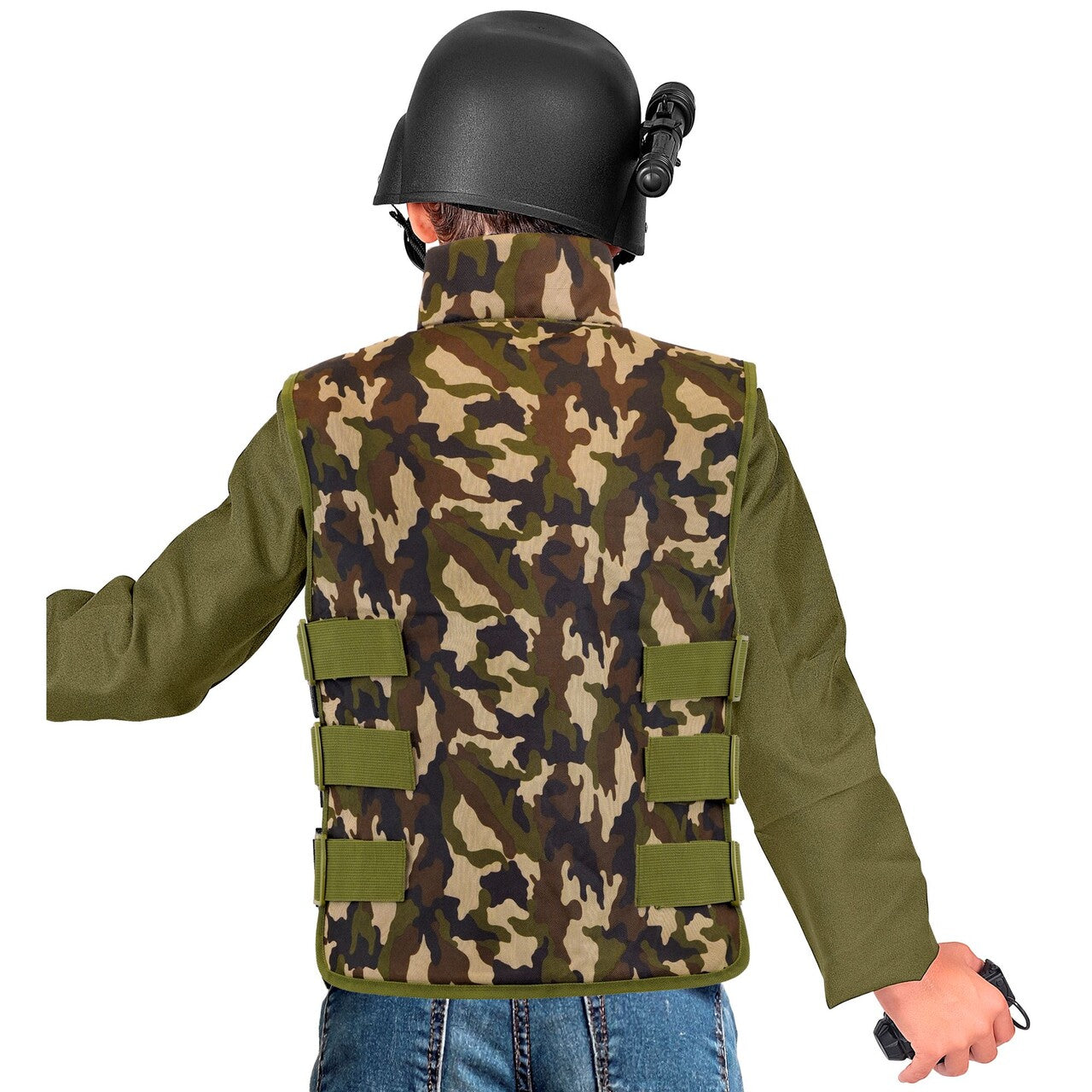 Op deze afbeelding zie je een Kostuums, van het merk Widmann. Army Camouflage Bodywarmer Kind