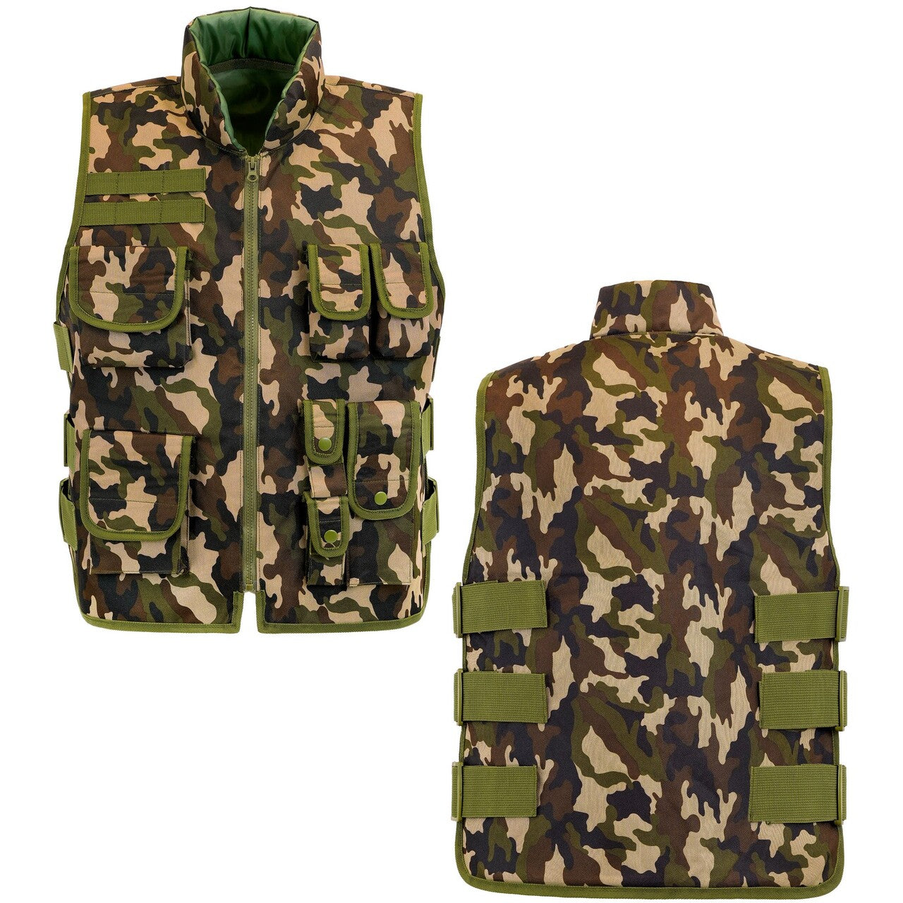 Op deze afbeelding zie je een Kostuums, van het merk Widmann. Army Camouflage Bodywarmer Kind