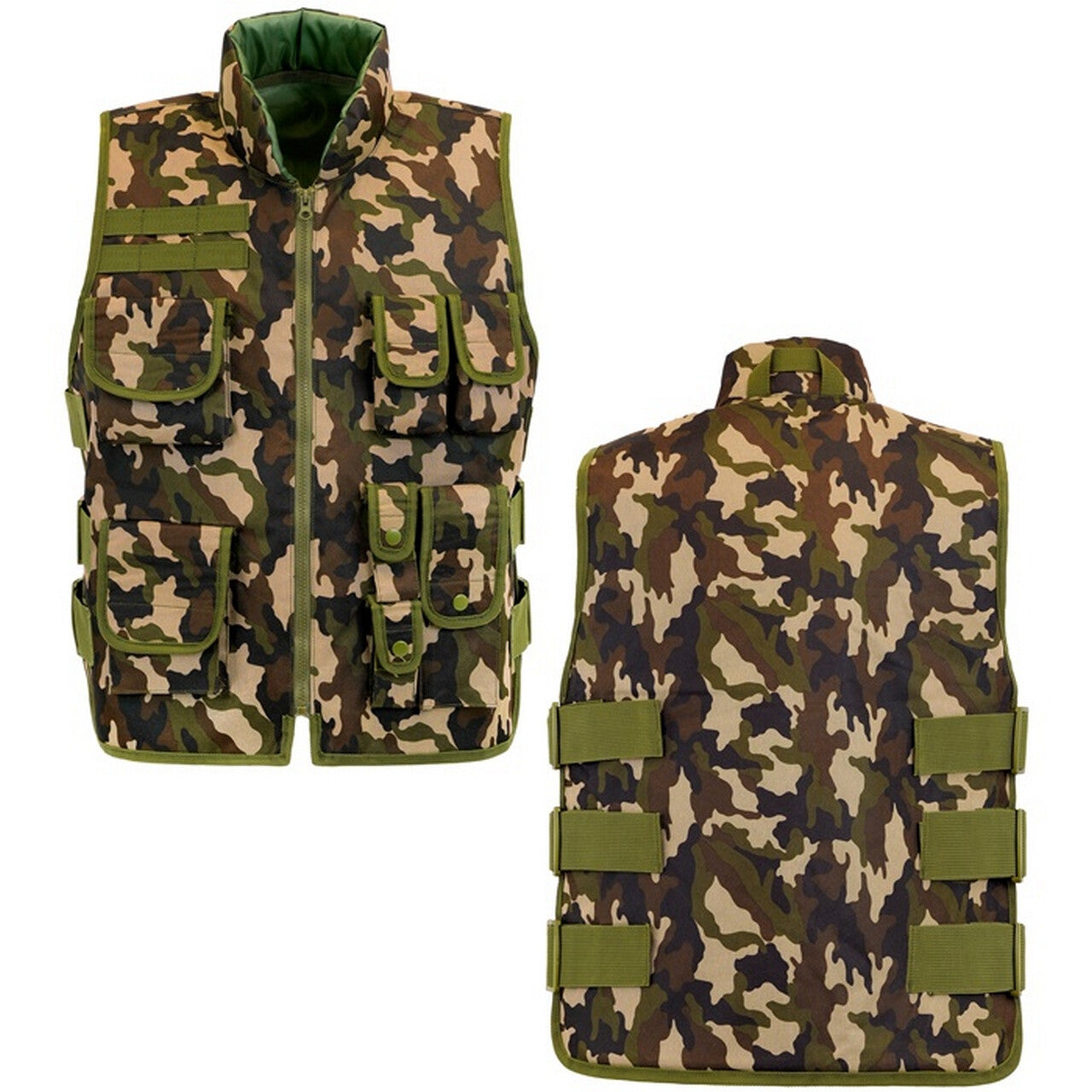 Op deze afbeelding zie je een Kostuums, van het merk Widmann. Special Commando Team Vest Camo