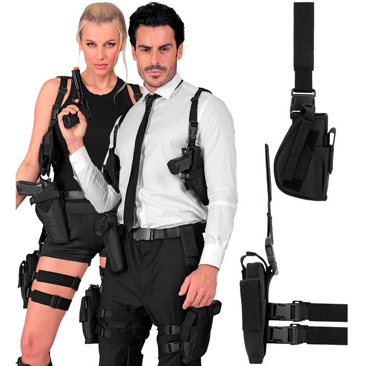Op deze afbeelding zie je een Accessoires, van het merk Widmann. Beenholster Rechts Commando Skills