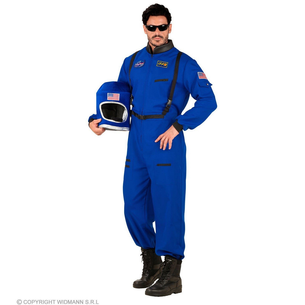 Op deze afbeelding zie je een Kostuums, van het merk Widmann. Amerikaanse Astronaut Neil Strongarm Man Kostuum