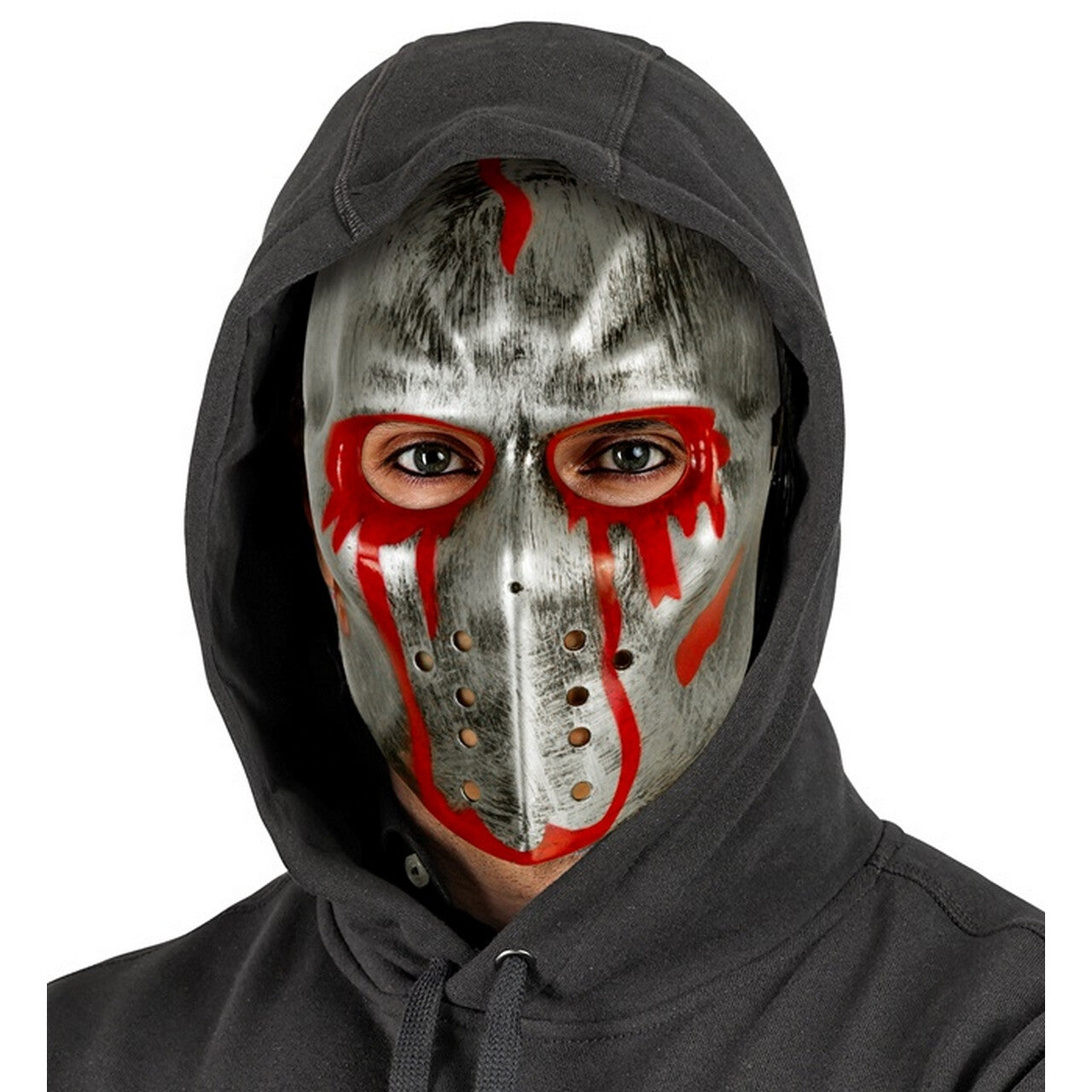 Op deze afbeelding zie je een Accessoires, van het merk Widmann. IJshockey Masker Jason Zilver