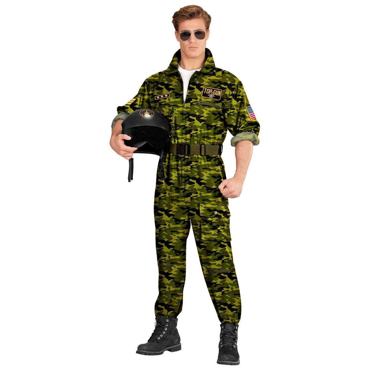 Op deze afbeelding zie je een Kostuums, van het merk Widmann. Air Fighter Tom Gun Man Kostuum