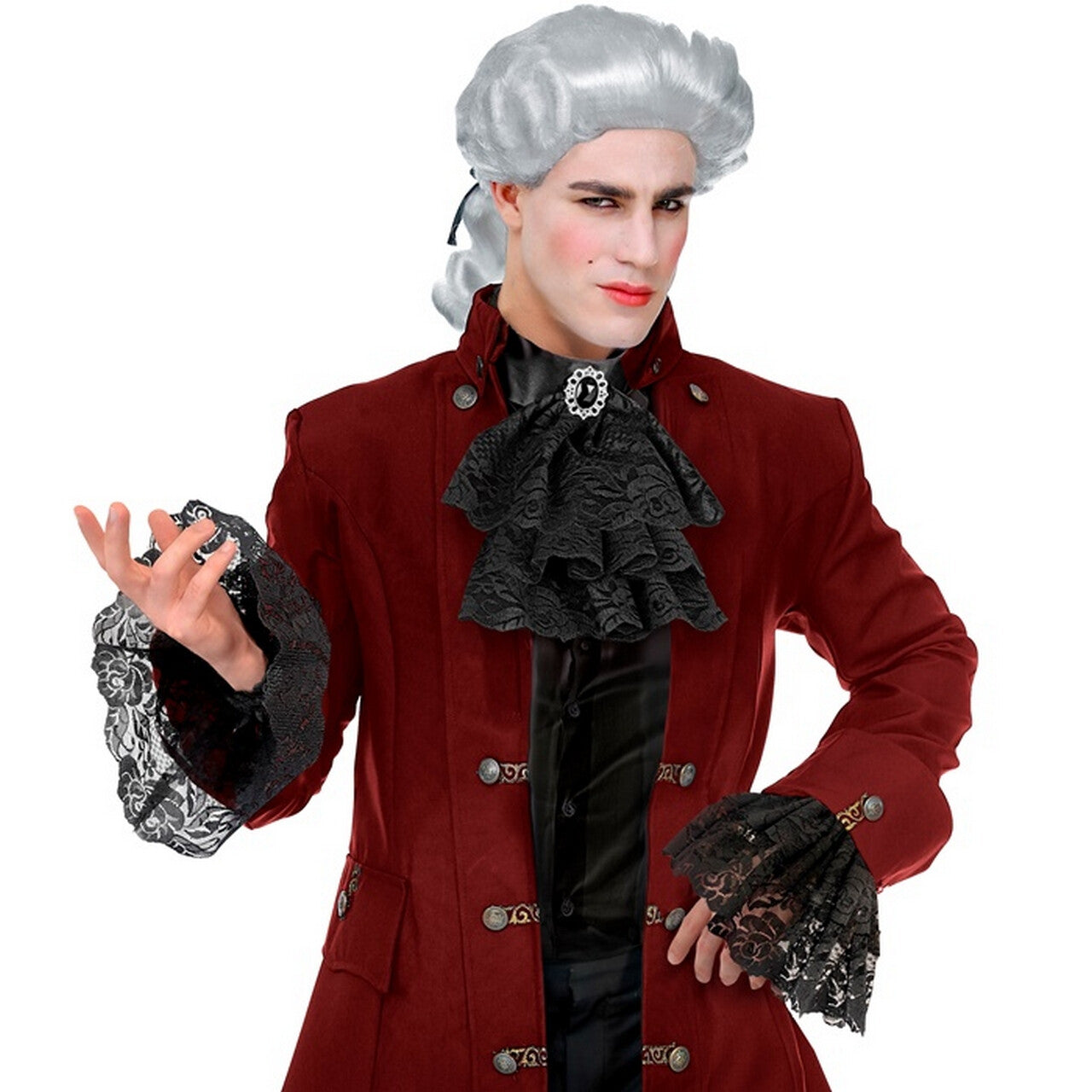 Op deze afbeelding zie je een Accessoires, van het merk Widmann. Jabot En Manchetten Zwart Kant