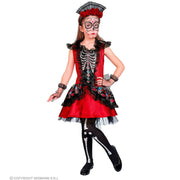 Op deze afbeelding zie je een Kostuums, van het merk Widmann. Feestelijke Rode Day Of The Dead Jurk Meisje
