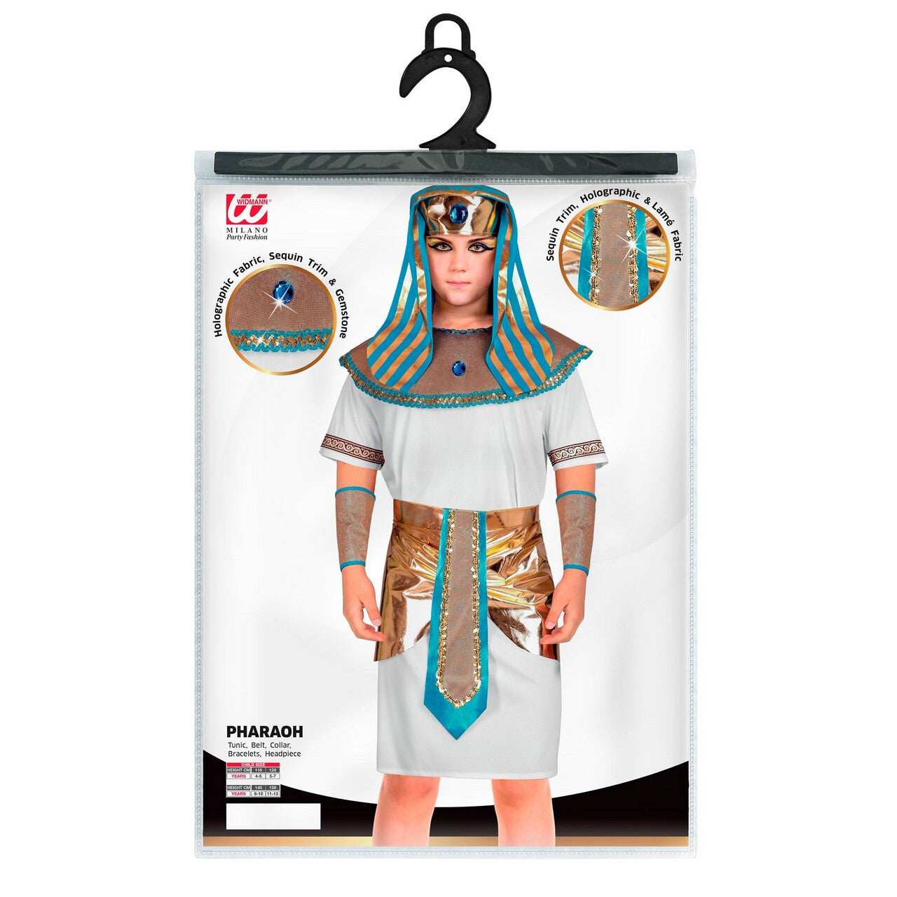 Op deze afbeelding zie je een Kostuums, van het merk Widmann. Koning Van Egypte Farao Kind Jongen Kostuum