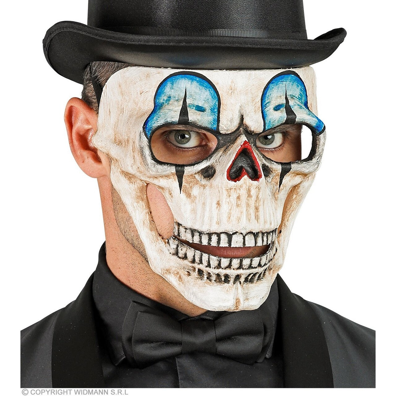 Op deze afbeelding zie je een Accessoires, van het merk Widmann. Masker Schedel Zeer Oude Enge Clown