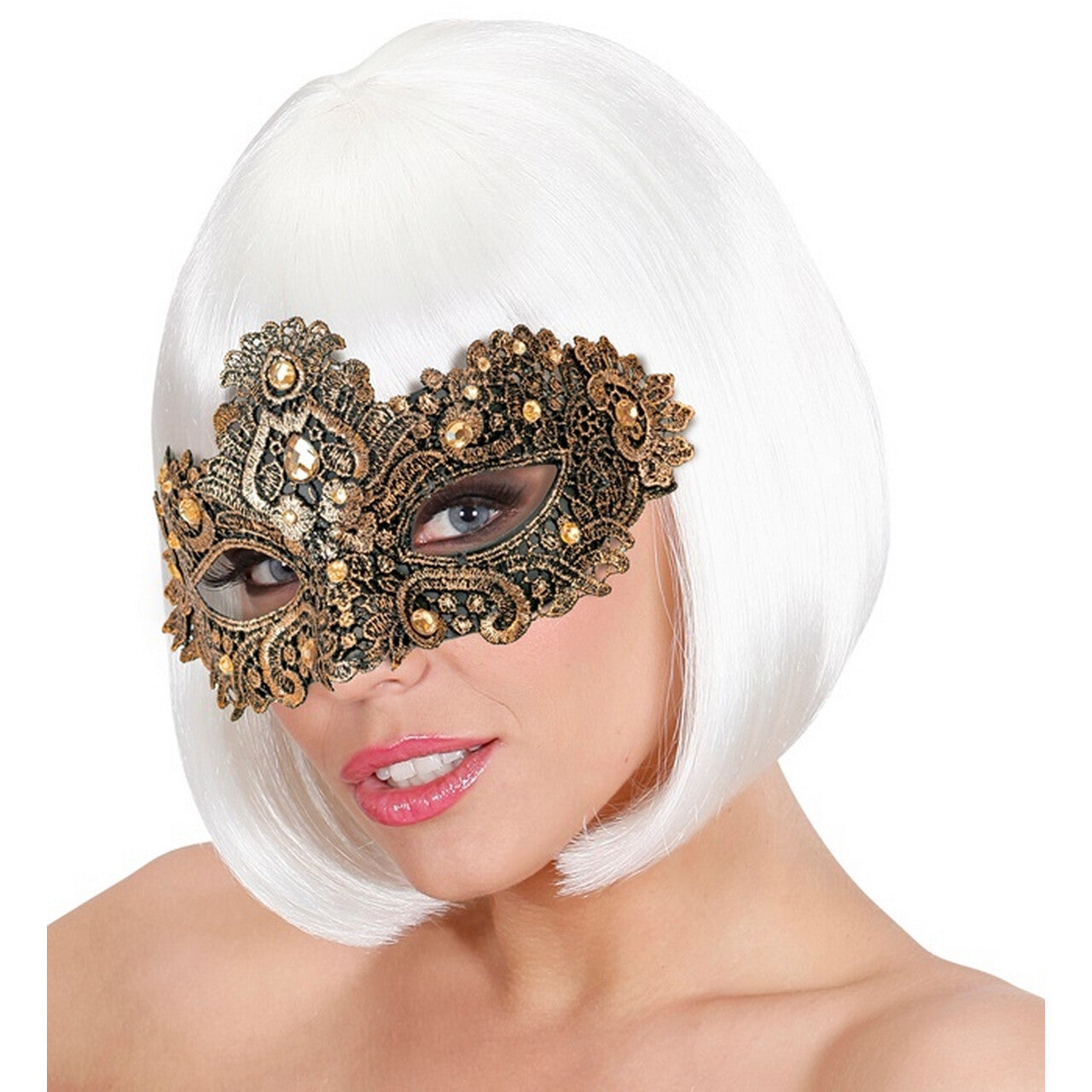 Op deze afbeelding zie je een Accessoires, van het merk Widmann. Oogmasker Brons Hidden Treasure
