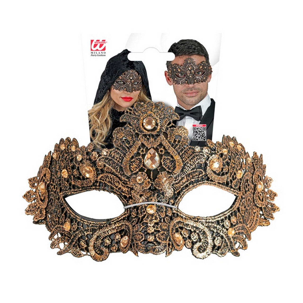 Op deze afbeelding zie je een Accessoires, van het merk Widmann. Oogmasker Brons Hidden Treasure