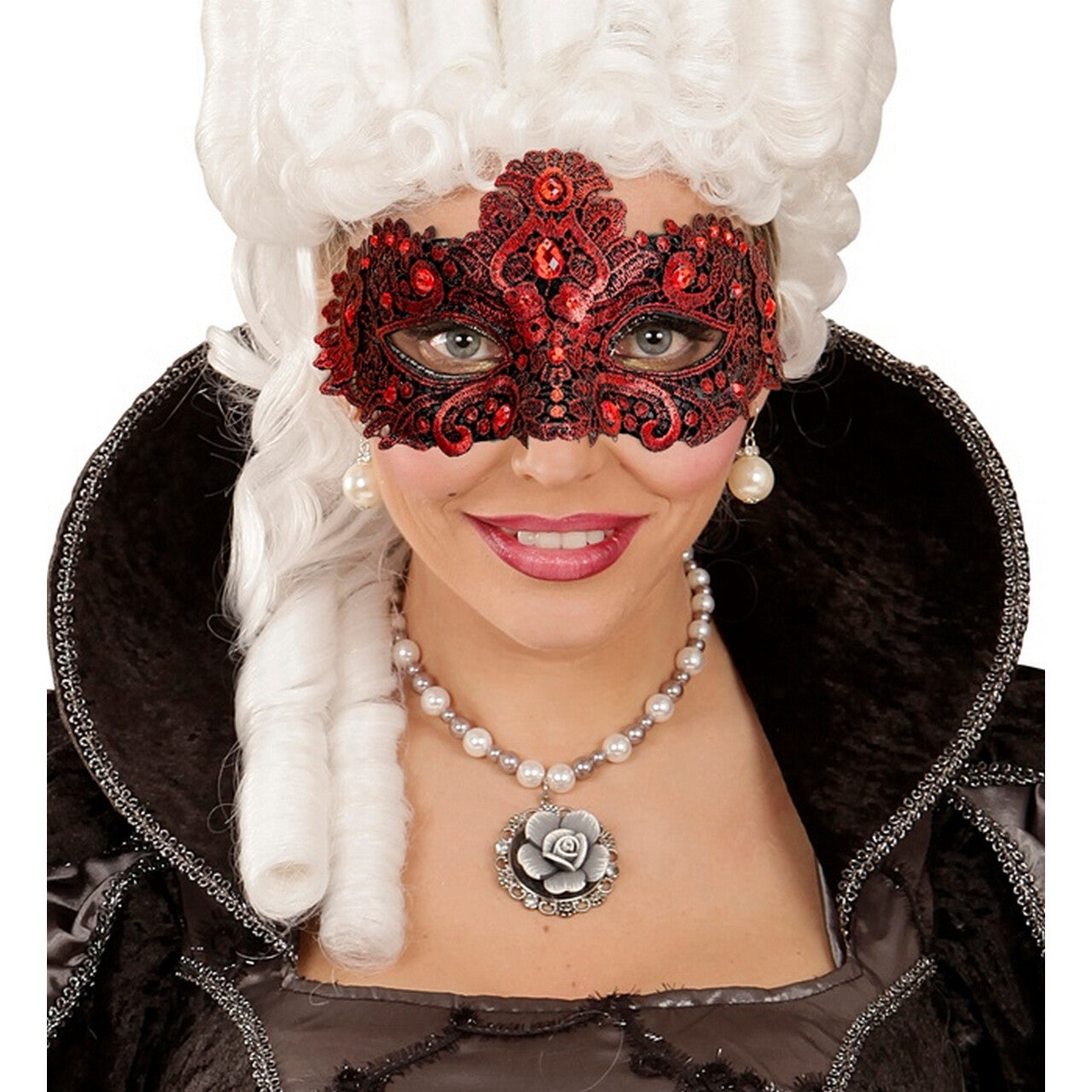 Op deze afbeelding zie je een Accessoires, van het merk Widmann. Oogmasker Rood Verleidelijke Schat
