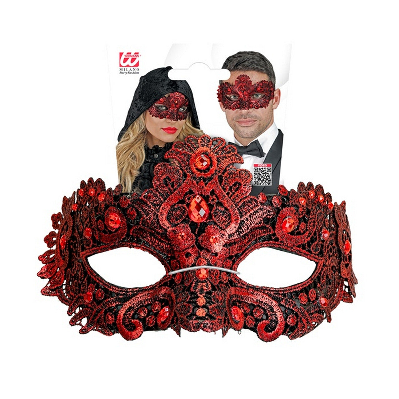 Op deze afbeelding zie je een Accessoires, van het merk Widmann. Oogmasker Rood Verleidelijke Schat