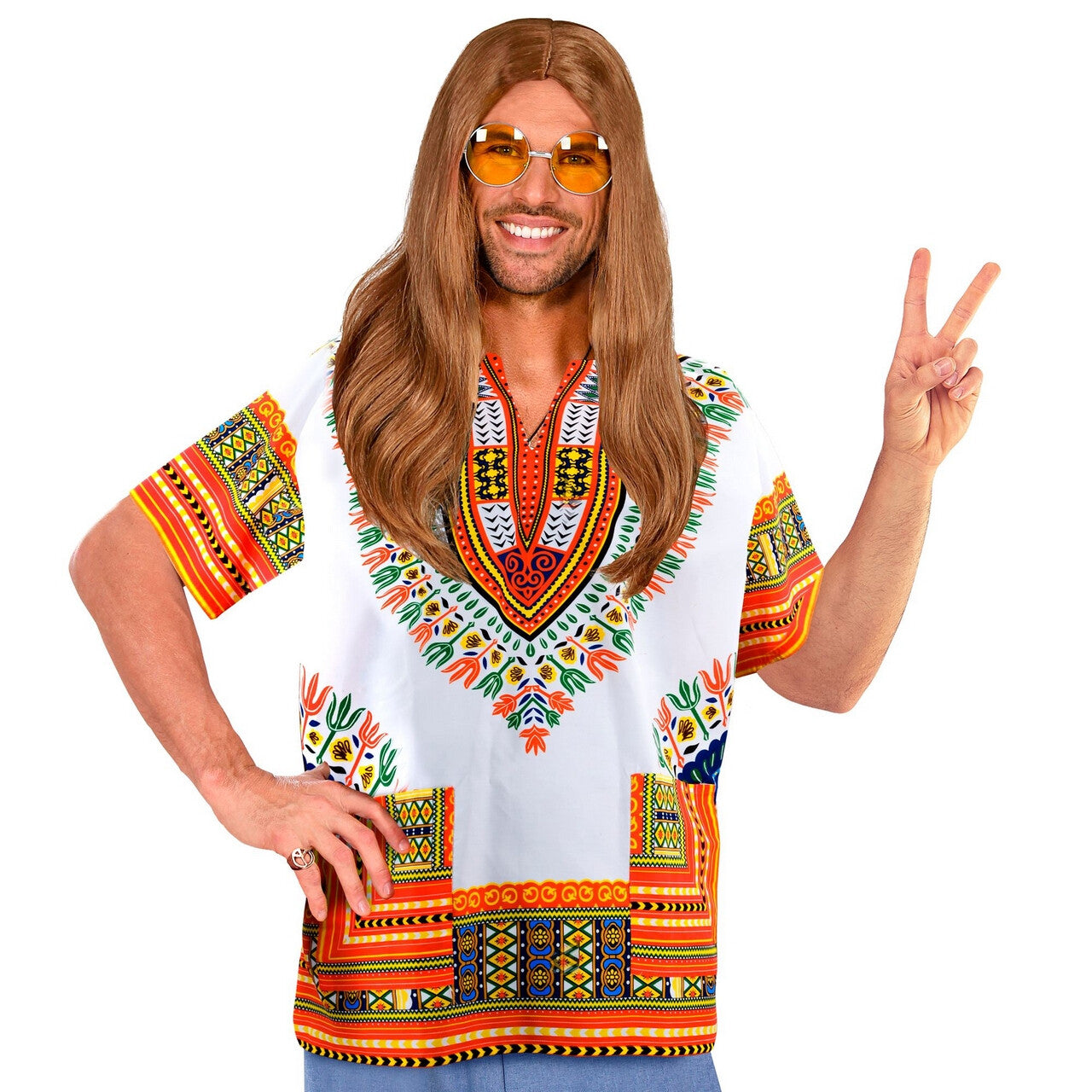 Op deze afbeelding zie je een Kostuums, van het merk Widmann. Hippe Dashiki Shirt Man