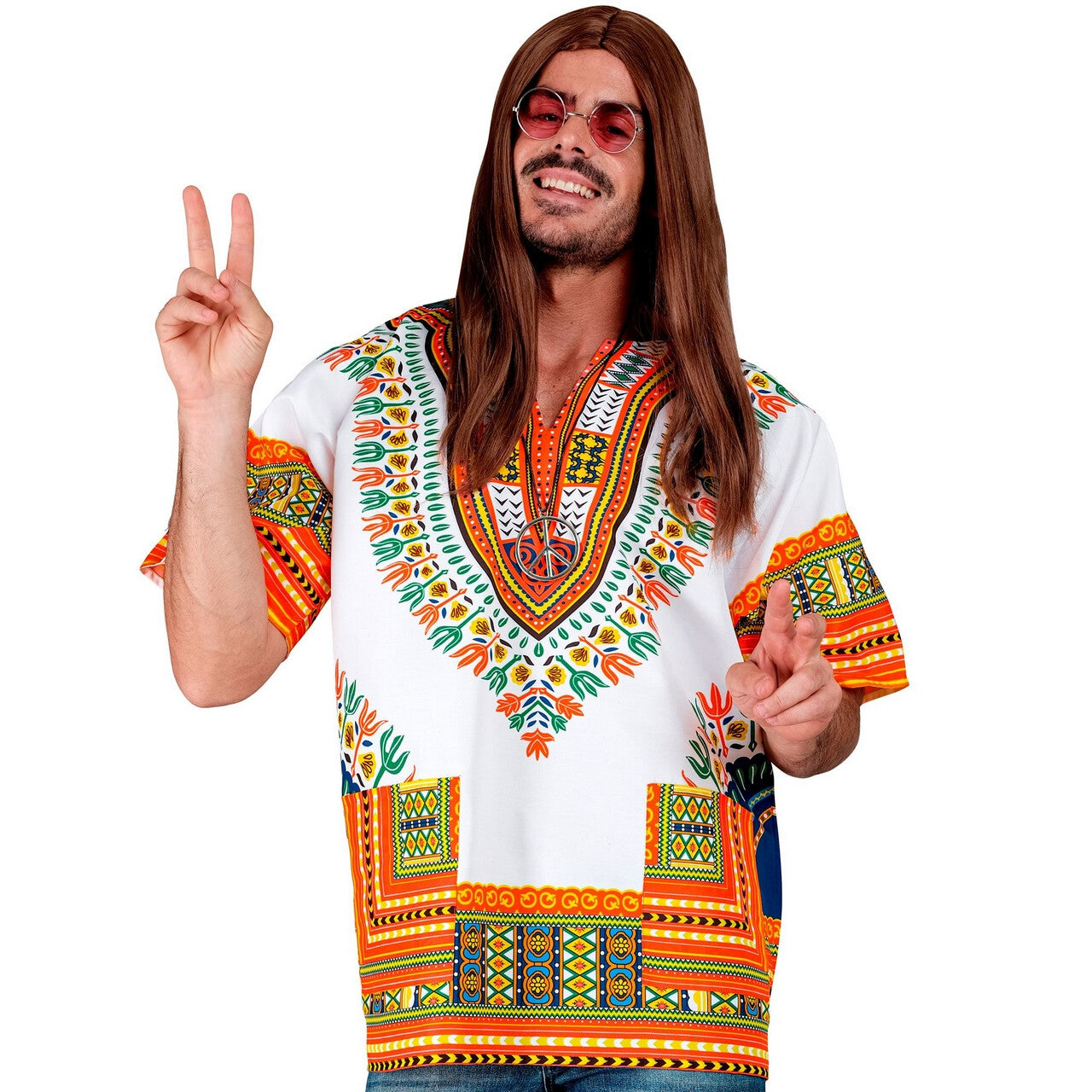 Op deze afbeelding zie je een Kostuums, van het merk Widmann. Hippe Dashiki Shirt Man