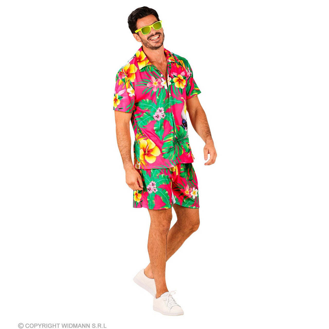 Op deze afbeelding zie je een Kostuums, van het merk Widmann. Tropical Summer Heat Roze Man Kostuum
