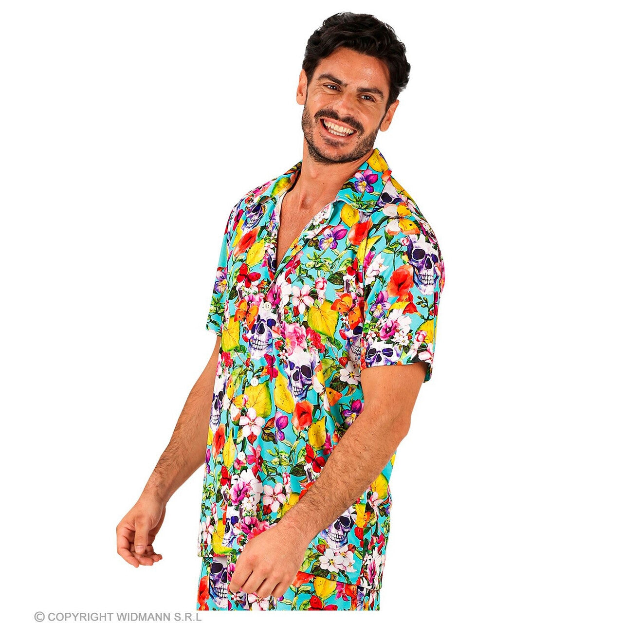 Op deze afbeelding zie je een Kostuums, van het merk Widmann. Tropical Party Of The Dead Shirt Man