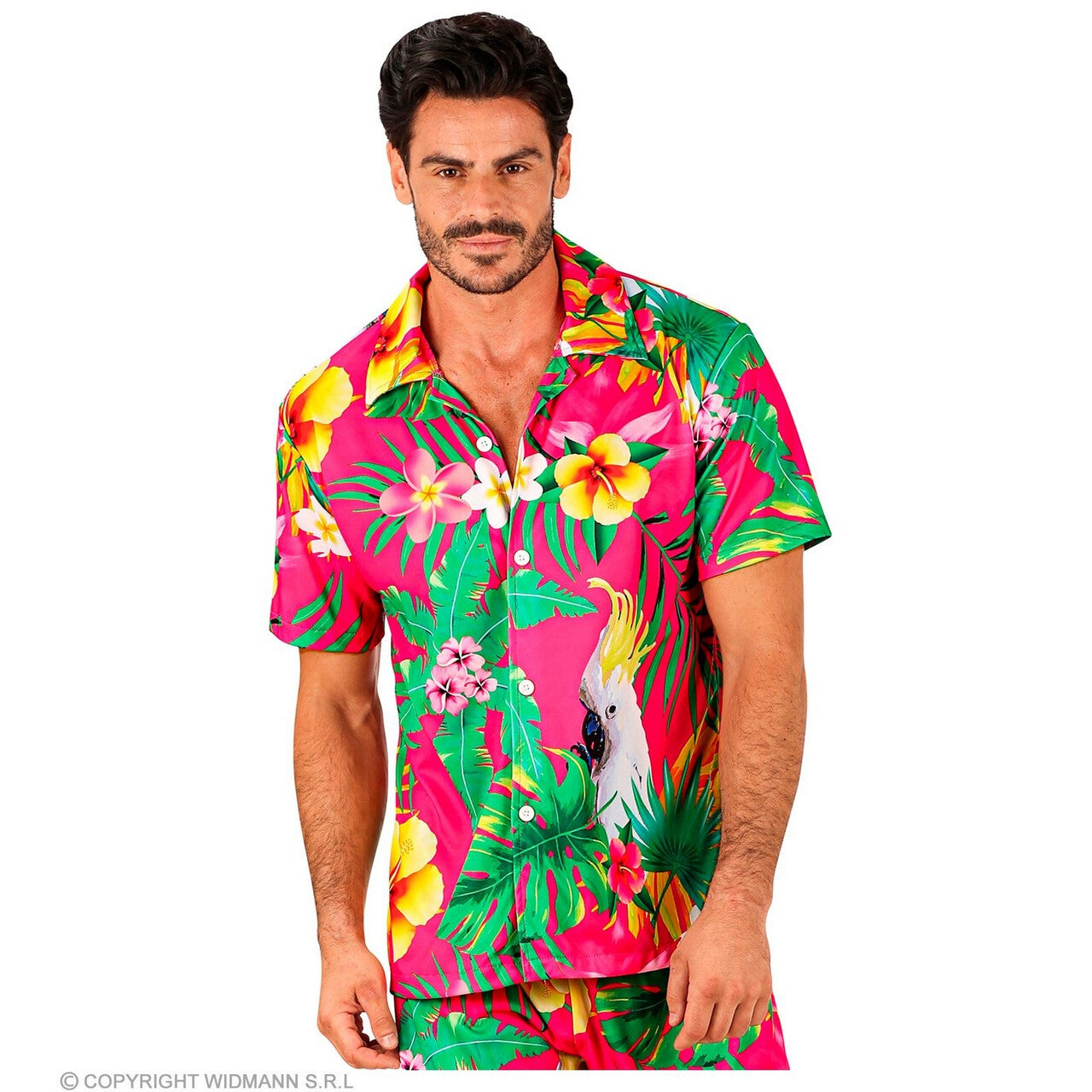 Op deze afbeelding zie je een Kostuums, van het merk Widmann. Pretty In Pink Beach Shirt Man