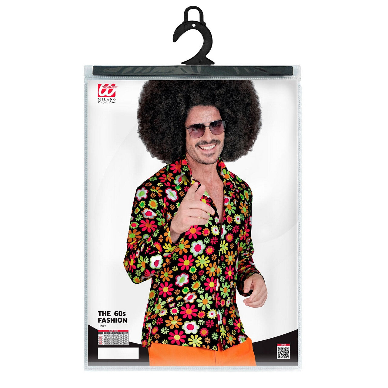 Op deze afbeelding zie je een Kostuums, van het merk Widmann. Flower Dance Overhemd Super 60s Man