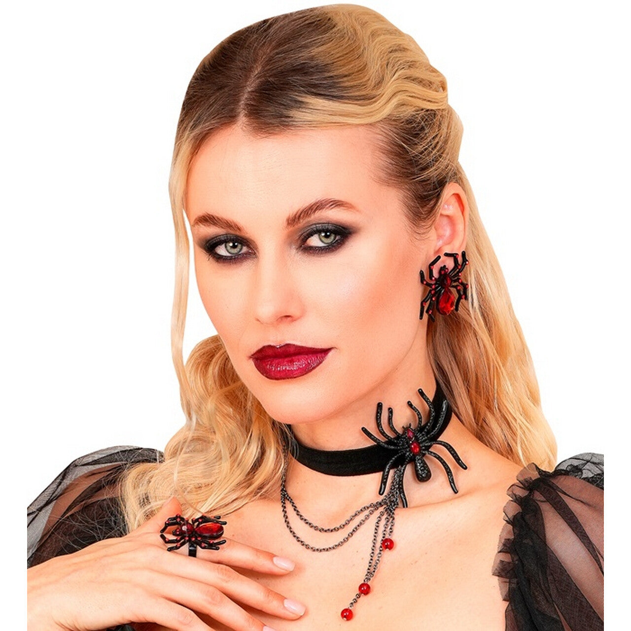 Op deze afbeelding zie je een Accessoires, van het merk Widmann. Choker Met Zwarte Psin