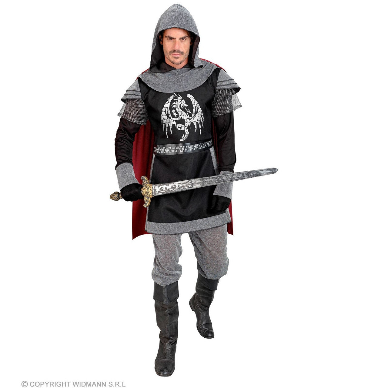 Op deze afbeelding zie je een Kostuums, van het merk Widmann. Donkere Ridder Van Darkcastle Man Kostuum