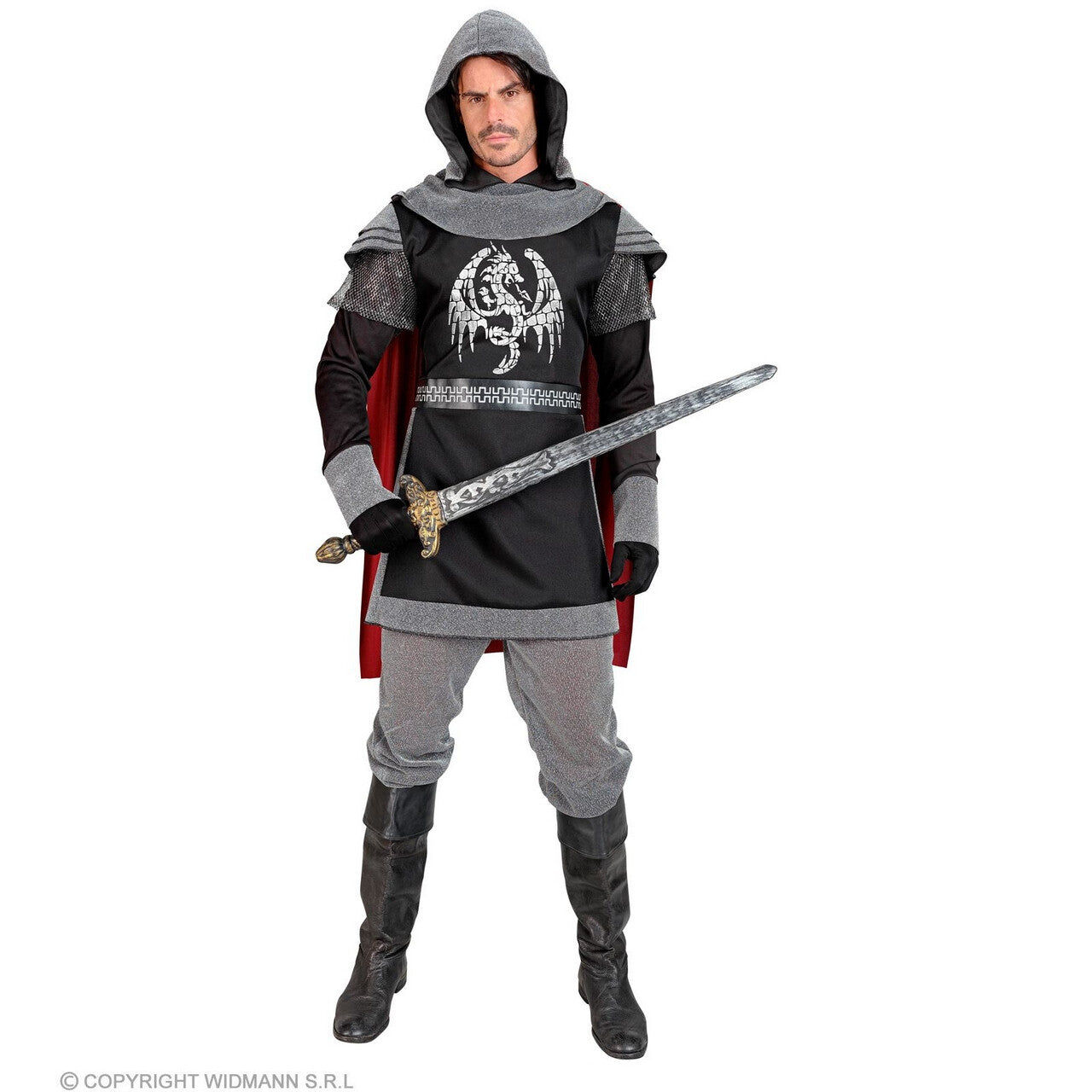 Op deze afbeelding zie je een Kostuums, van het merk Widmann. Donkere Ridder Van Darkcastle Man Kostuum