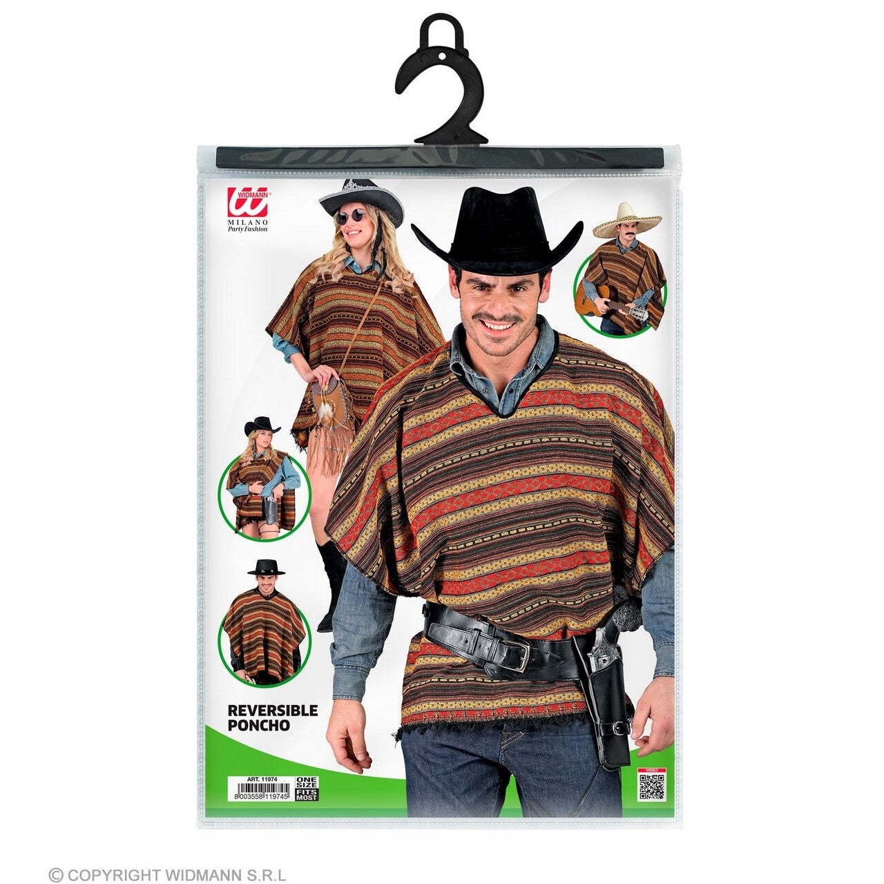 Op deze afbeelding zie je een Kostuums, van het merk Widmann. Mexicaanse Boho Poncho Kostuum