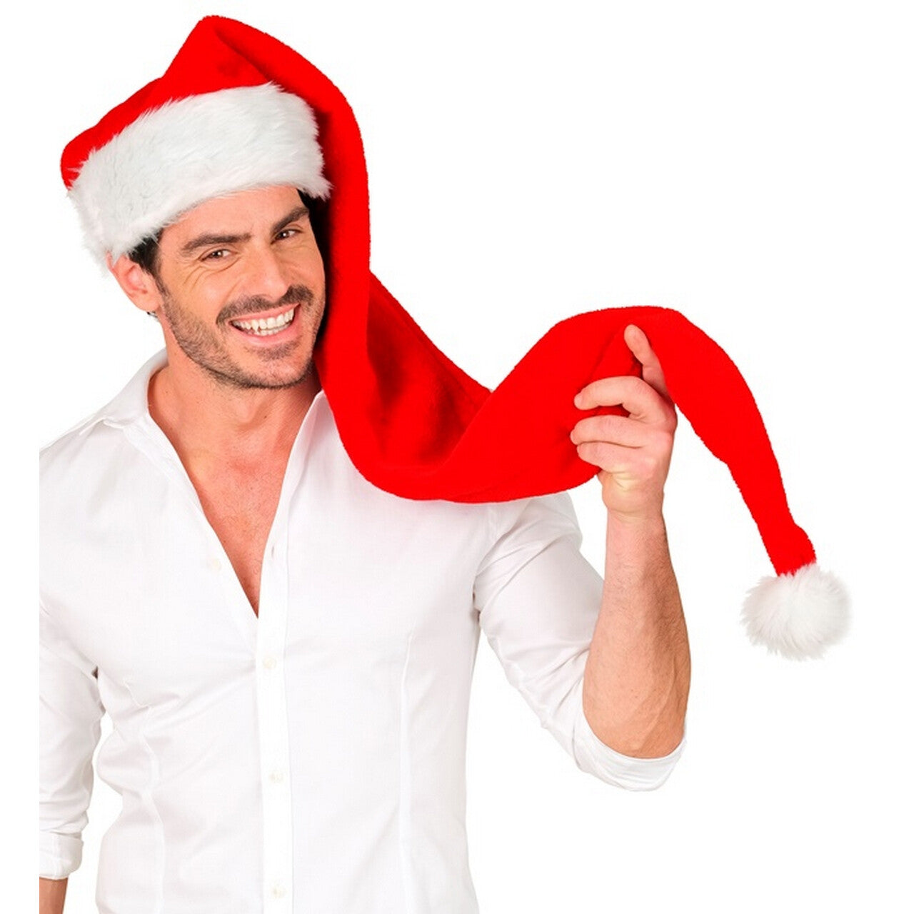 Op deze afbeelding zie je een Accessoires, van het merk Widmann. Superlange Kerstmuts 125 Centimeter