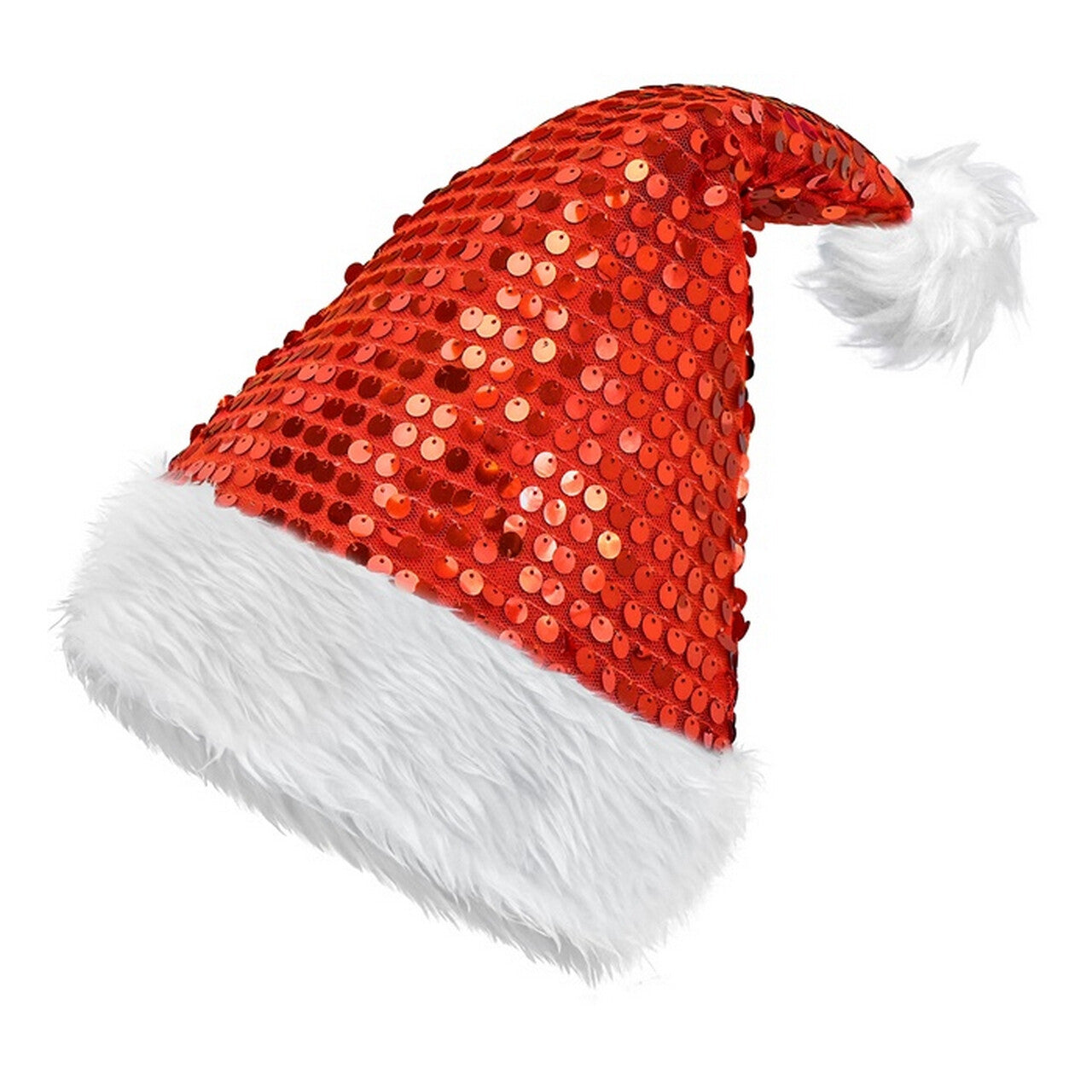 Op deze afbeelding zie je een Accessoires, van het merk Widmann. Glitter Bling Kerst Muts Met Pailletten Rood