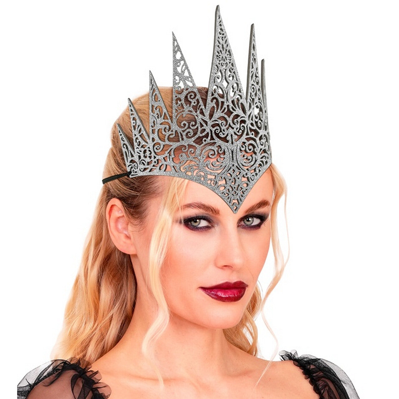 Op deze afbeelding zie je een Accessoires, van het merk Widmann. Evil Queen King Kroon Zilver