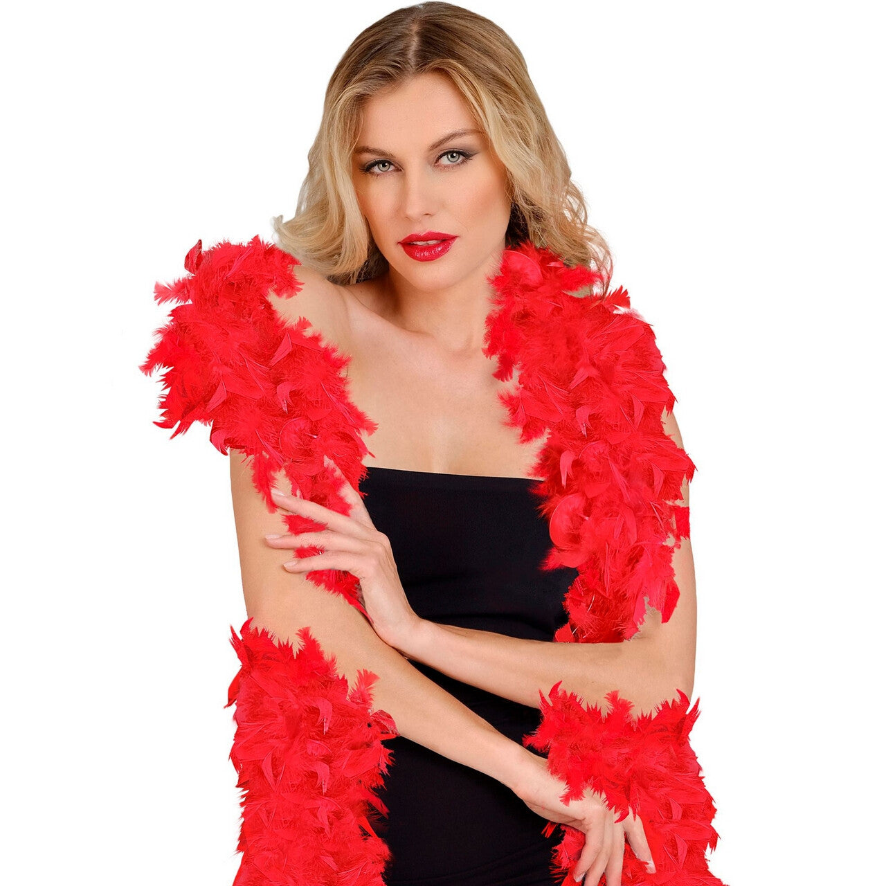 Op deze afbeelding zie je een Accessoires, van het merk Widmann. Boa Rood 180 Centimeter 80 Gram