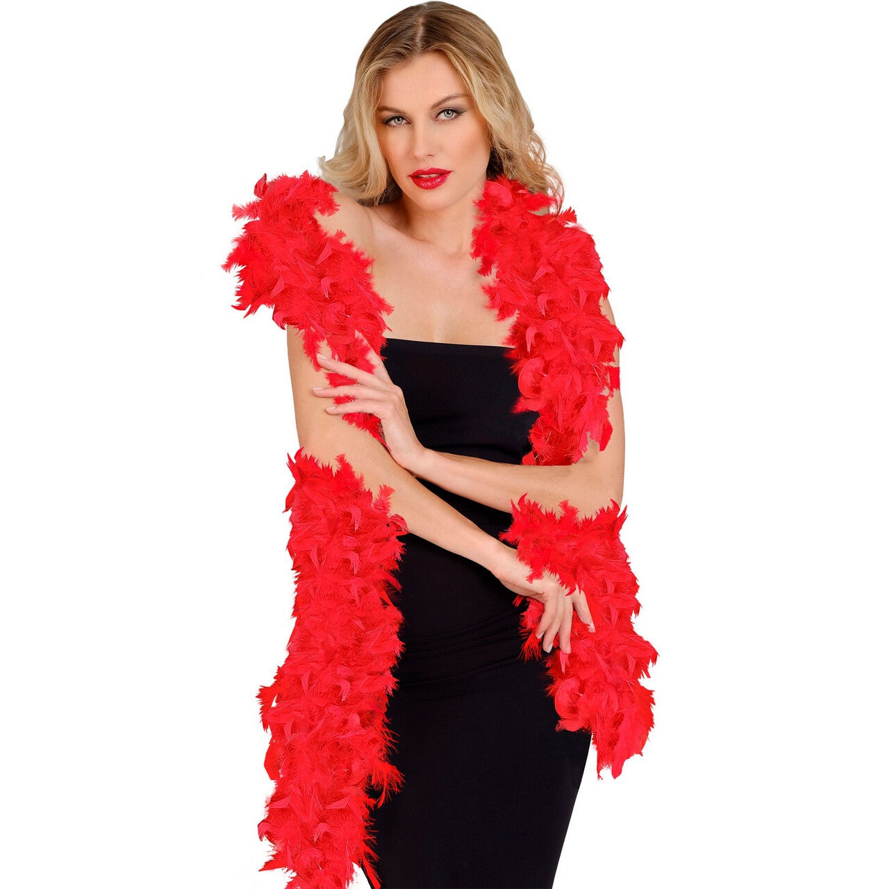 Op deze afbeelding zie je een Accessoires, van het merk Widmann. Boa Rood 180 Centimeter 80 Gram