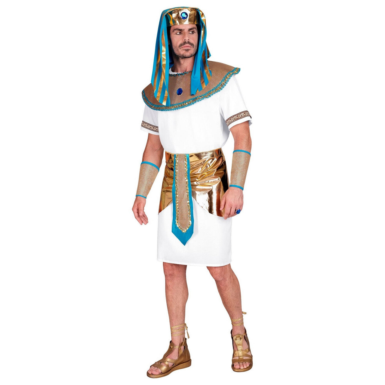 Op deze afbeelding zie je een Kostuums, van het merk Widmann. Farao Machtigste King Of Egypt Man Kostuum