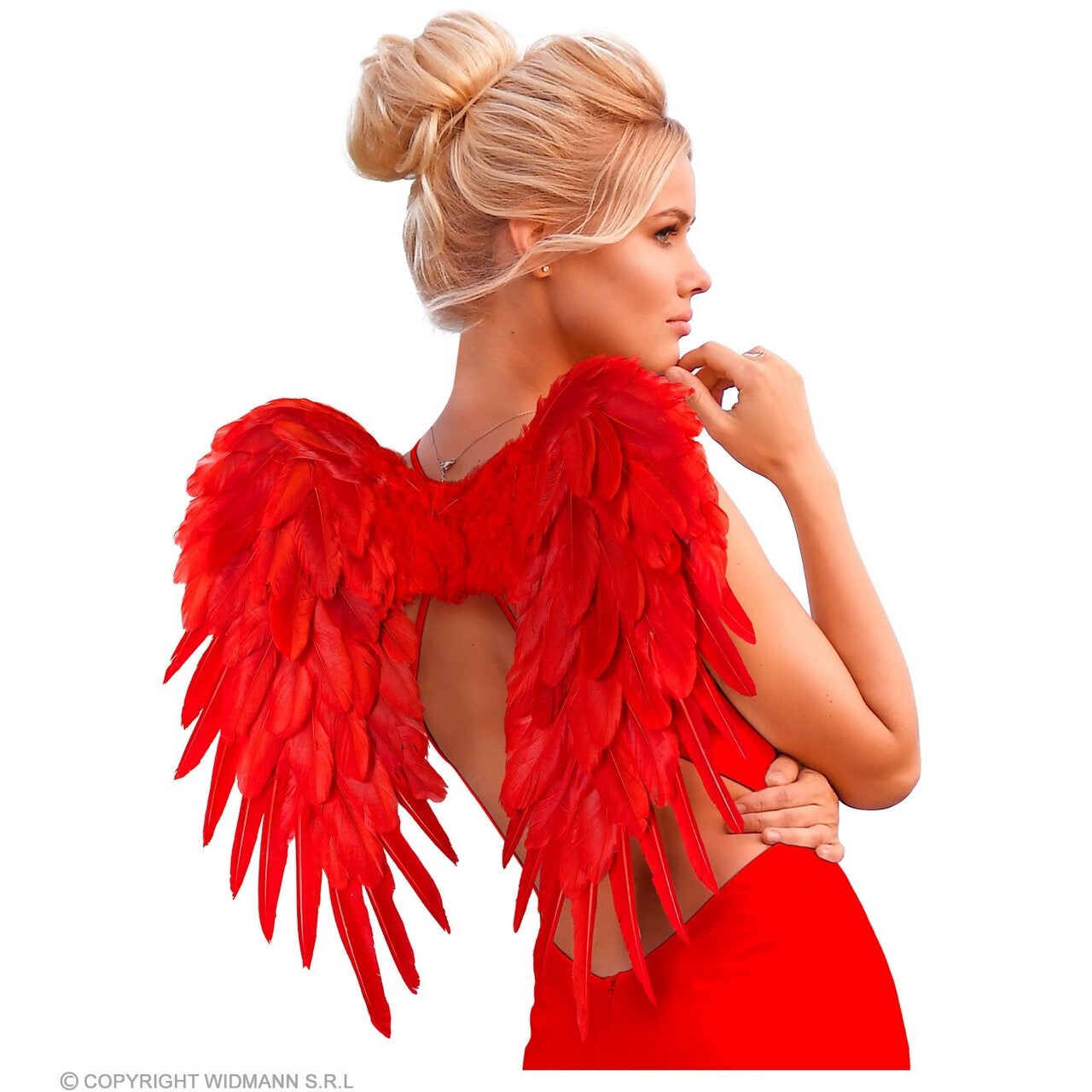 Op deze afbeelding zie je een Accessoires, van het merk Widmann. Veren Vleugels Rood Victoria