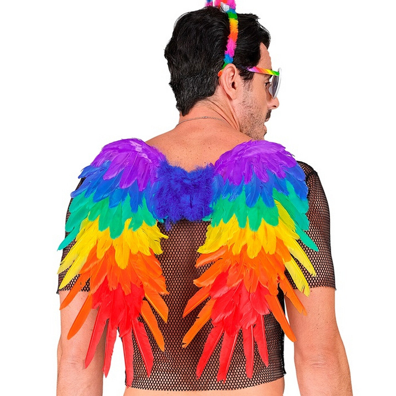 Op deze afbeelding zie je een Accessoires, van het merk Widmann. Regenboog Engelen Vleugels