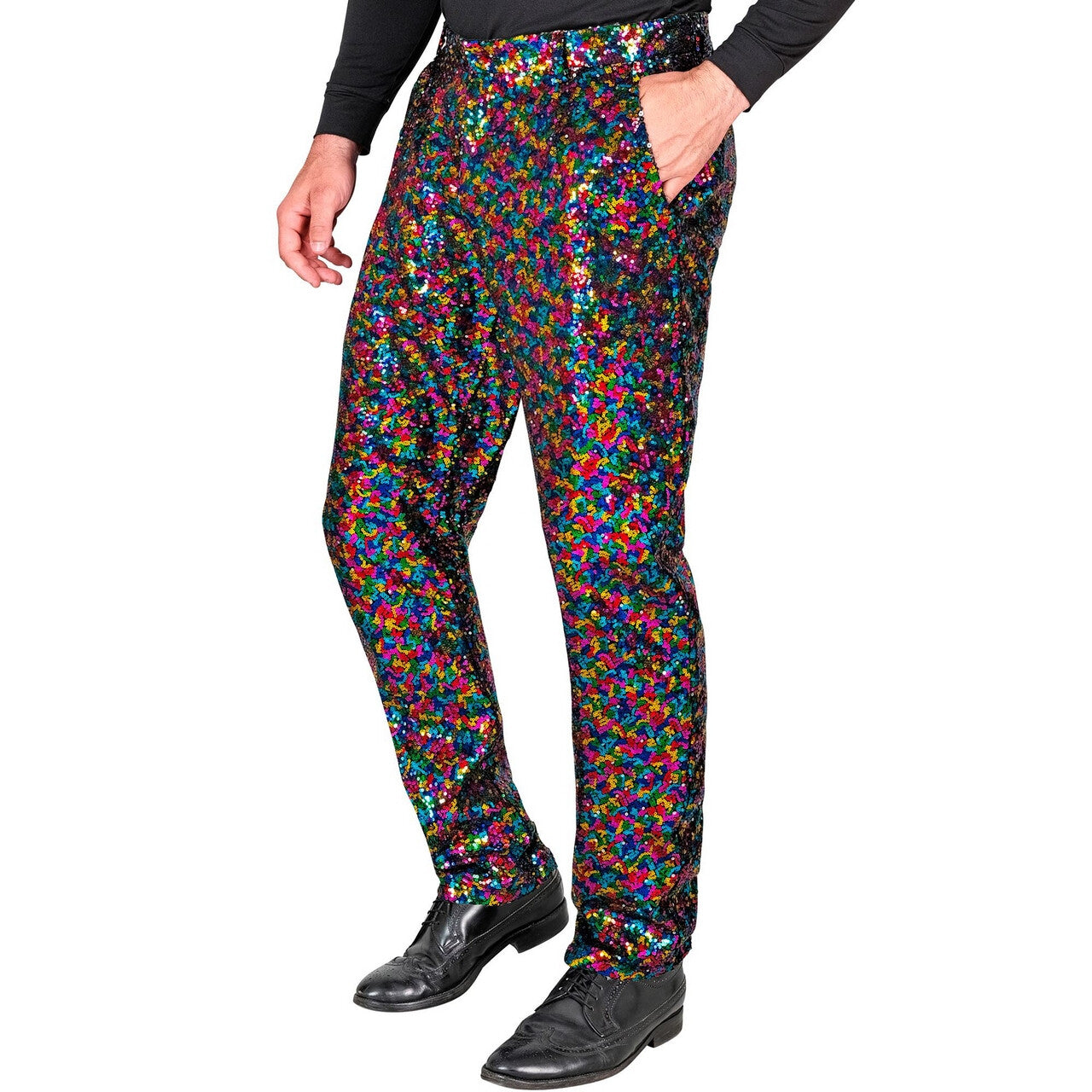 Op deze afbeelding zie je een Kostuums, van het merk Widmann. Confetti Pret Pailletten Broek Man