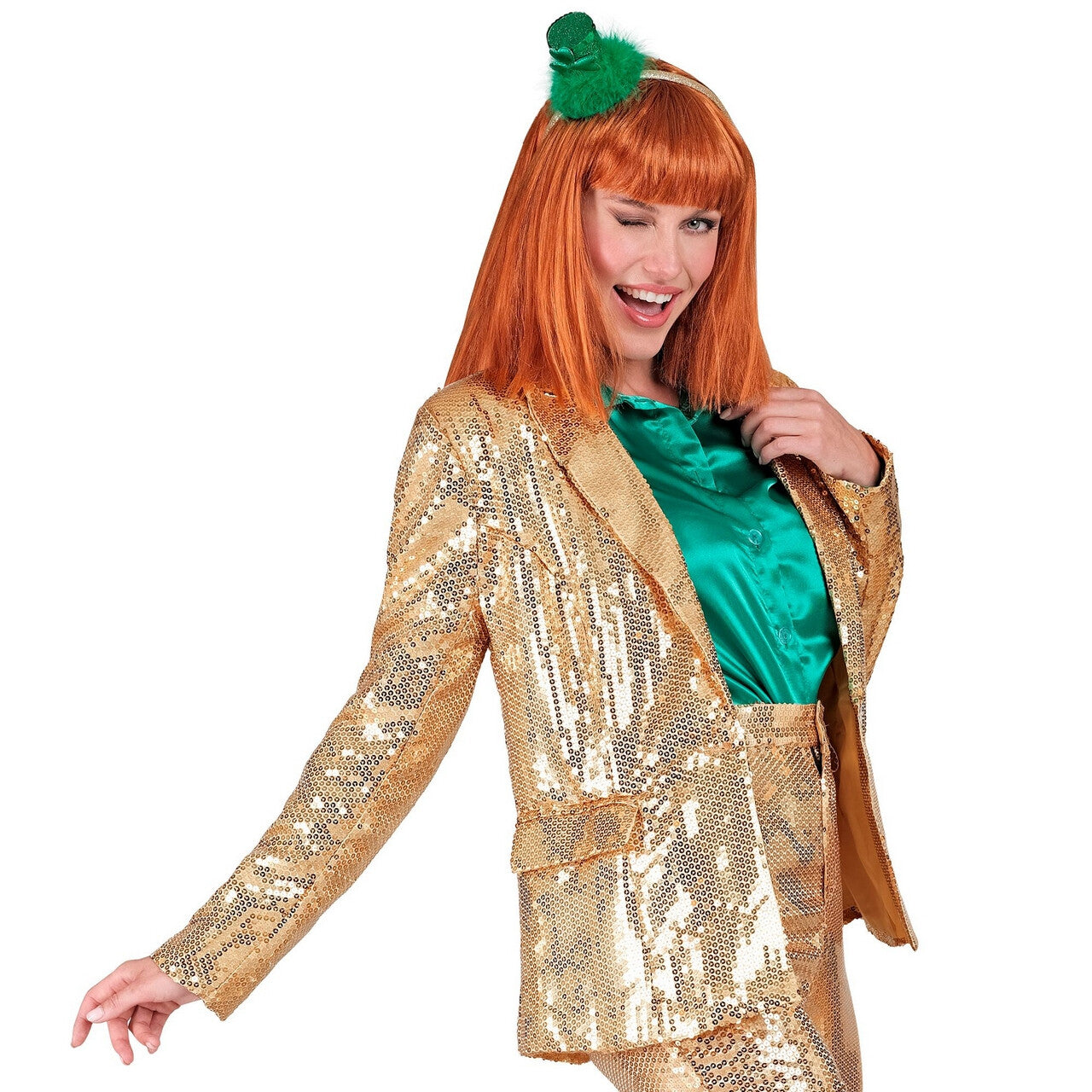 Op deze afbeelding zie je een Kostuums, van het merk Widmann. Pailletten Blazer Showgirl Sold To Gold Vrouw