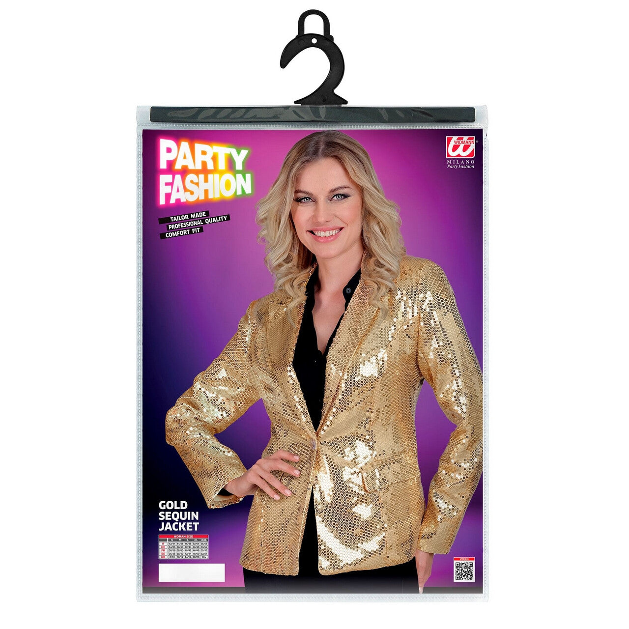 Op deze afbeelding zie je een Kostuums, van het merk Widmann. Pailletten Blazer Showgirl Sold To Gold Vrouw