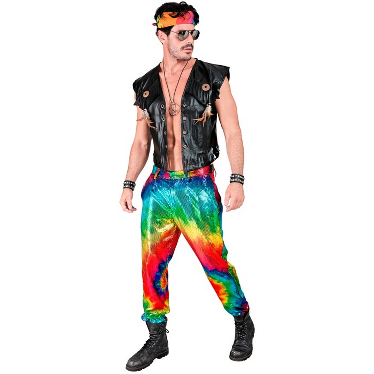 Op deze afbeelding zie je een Kostuums, van het merk Widmann. Colour Me Best Broek Pailletten Man