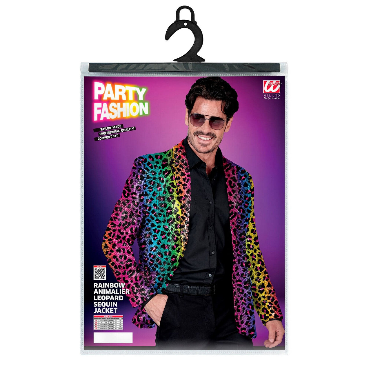Op deze afbeelding zie je een Kostuums, van het merk Widmann. Pailletten Kleuren Feest Luipaard Colbert Man