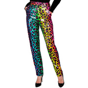 Op deze afbeelding zie je een Kostuums, van het merk Widmann. Pailletten Foute Broek Regenboog Luipaard Vrouw