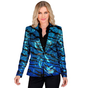 Op deze afbeelding zie je een Kostuums, van het merk Widmann. Pailletten Blazer Blue Wave Vrouw