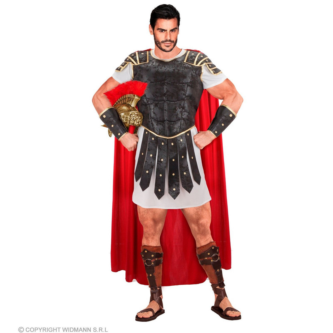 Op deze afbeelding zie je een Kostuums, van het merk Widmann. Romeinse Gladiator Richard Neverlose Man Kostuum