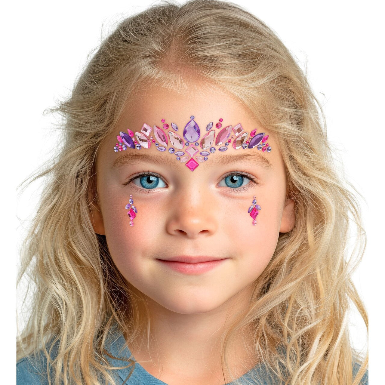 Op deze afbeelding zie je een Decoratie, van het merk Widmann. Gezicht Stickers Prinses Glow