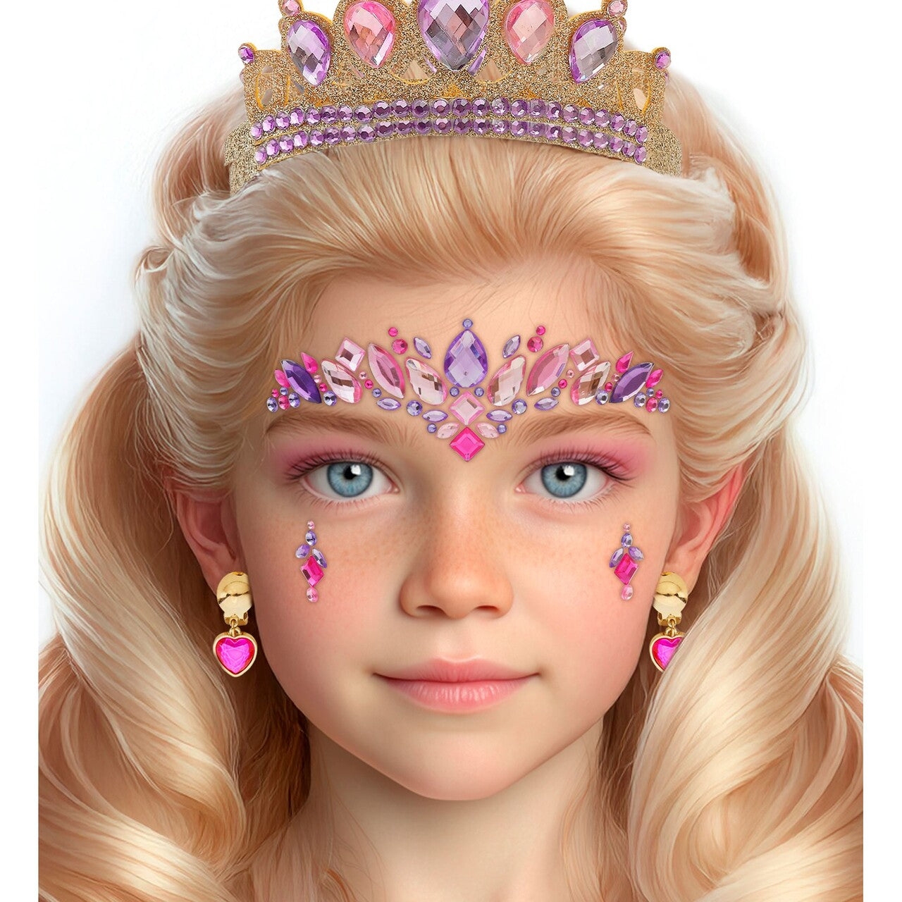 Op deze afbeelding zie je een Decoratie, van het merk Widmann. Gezicht Stickers Prinses Glow