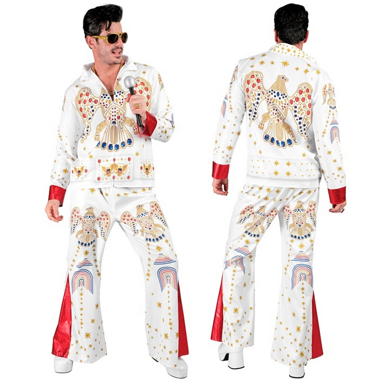 Op deze afbeelding zie je een Kostuums, van het merk Widmann. Las Vegas King Elvis Man Kostuum