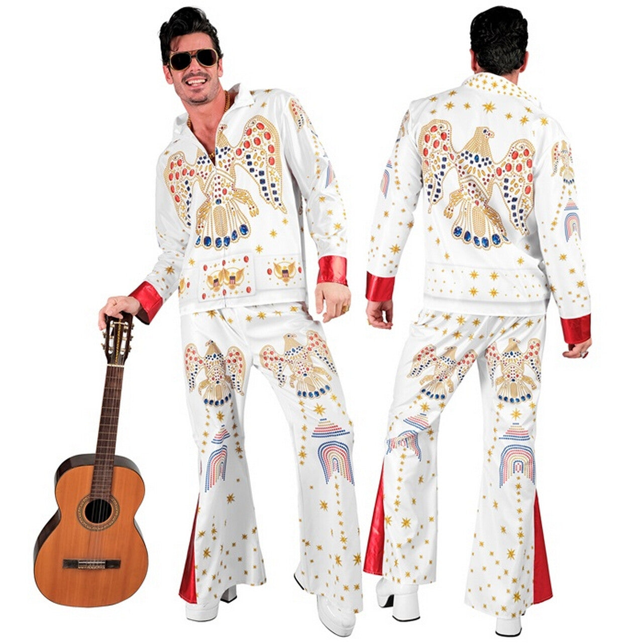Op deze afbeelding zie je een Kostuums, van het merk Widmann. Las Vegas King Elvis Man Kostuum