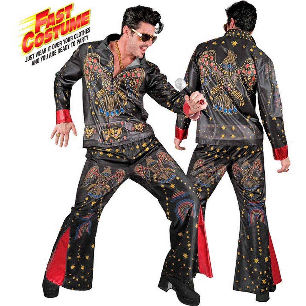 Op deze afbeelding zie je een Kostuums, van het merk Widmann. Rock N Roll Night Out Man Kostuum