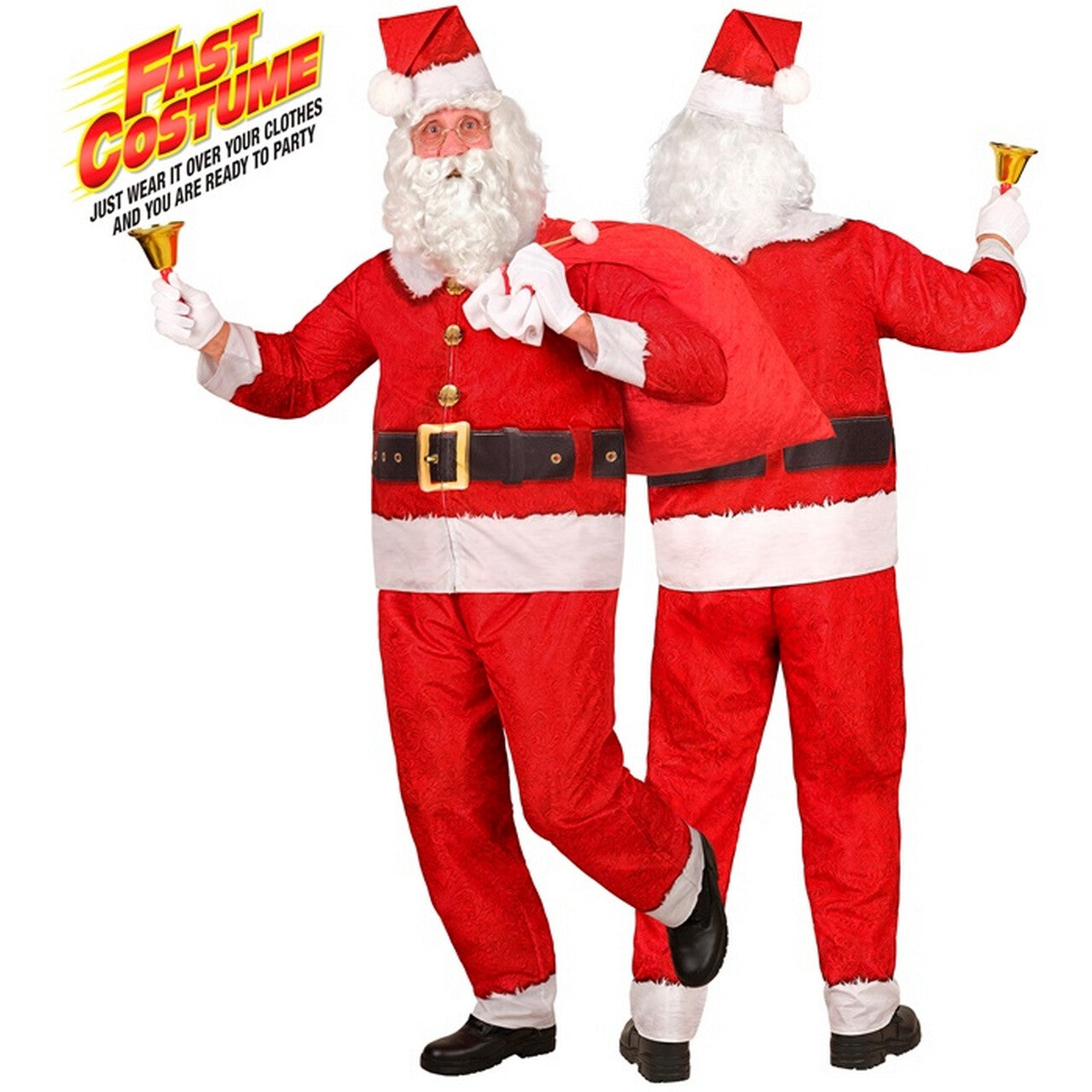 Op deze afbeelding zie je een Kostuums, van het merk Widmann. Supersnelle Kerstman Kostuum