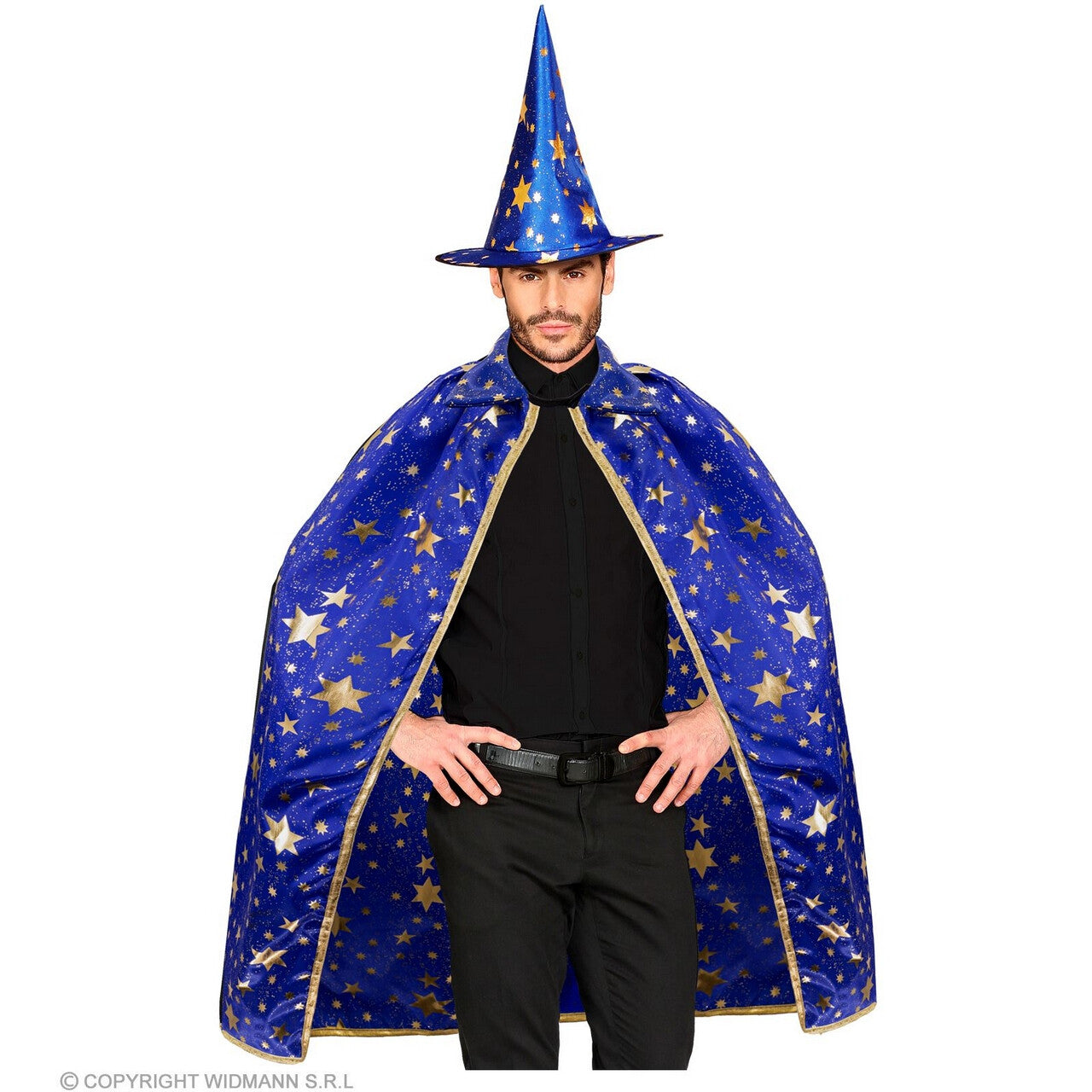 Op deze afbeelding zie je een Kostuums, van het merk Widmann. Magische Blauwe Tovenaar Van Starmanie Kostuum